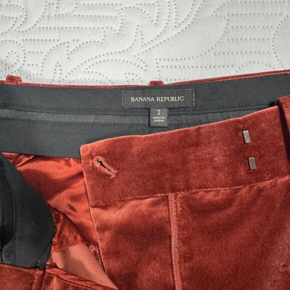 Banana Republic Velvet High-Rise Wide-Leg Pant in Rust - Picture 6 of 12